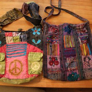 Vintage Shoulder Cloth Multi Color Cloth Purse